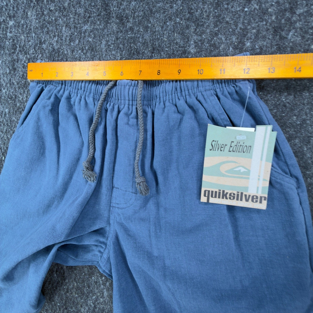 Quiksilver Vintage 90s Shorts Boys XL Blue Cotton Silver Edition NWT - take2supply