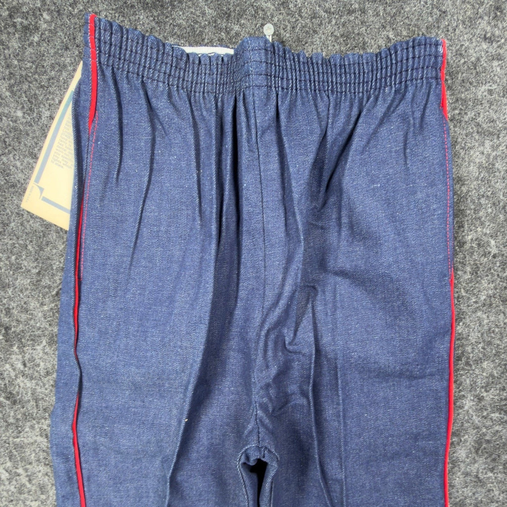 Young Maverick Jeans Girls 12 Vintage 80s Dark Denim Red Piping Waist NOS