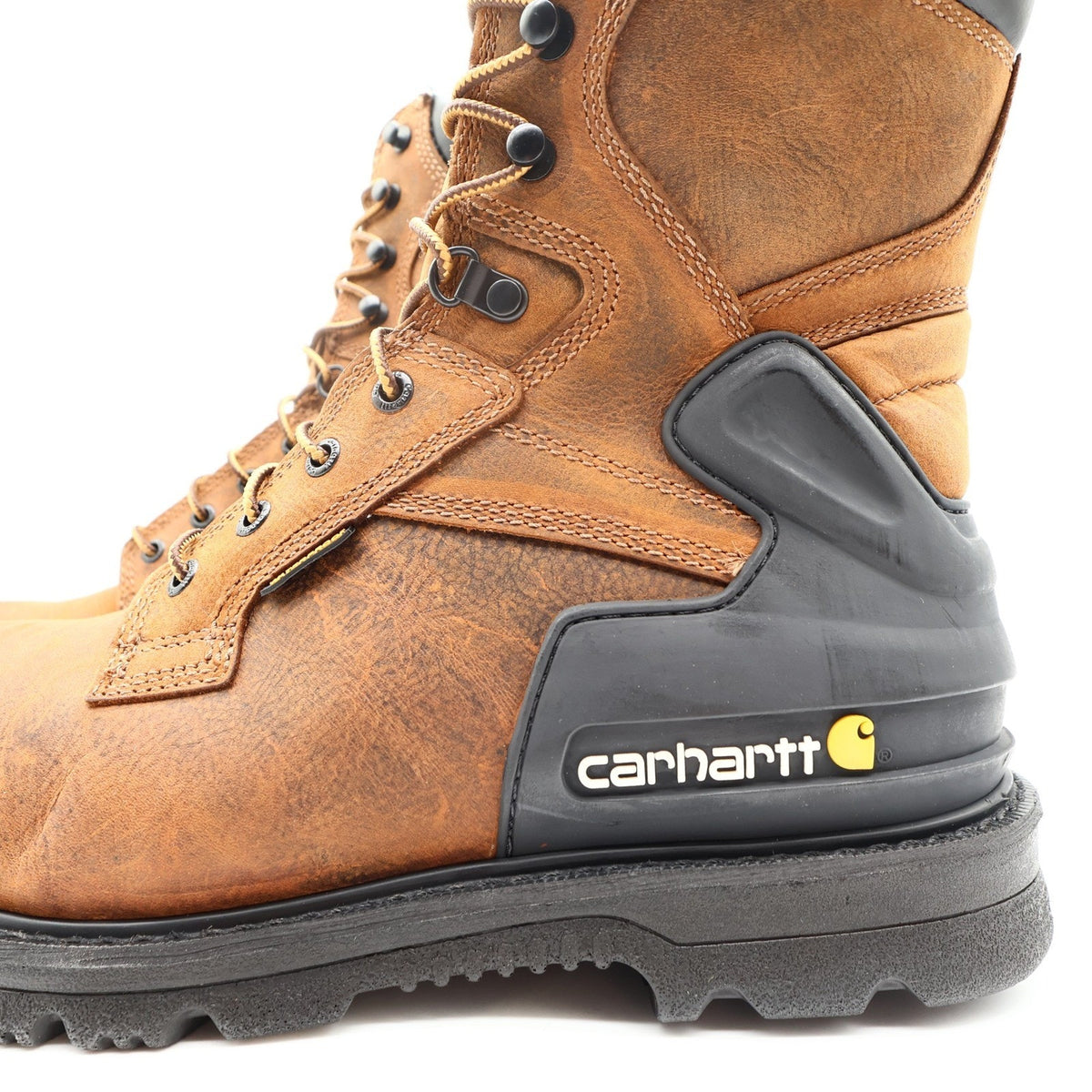 Carhartt Work Boots Mens 10 W Brown Leather Waterproof 8" Lace Up CMW8100 NIB