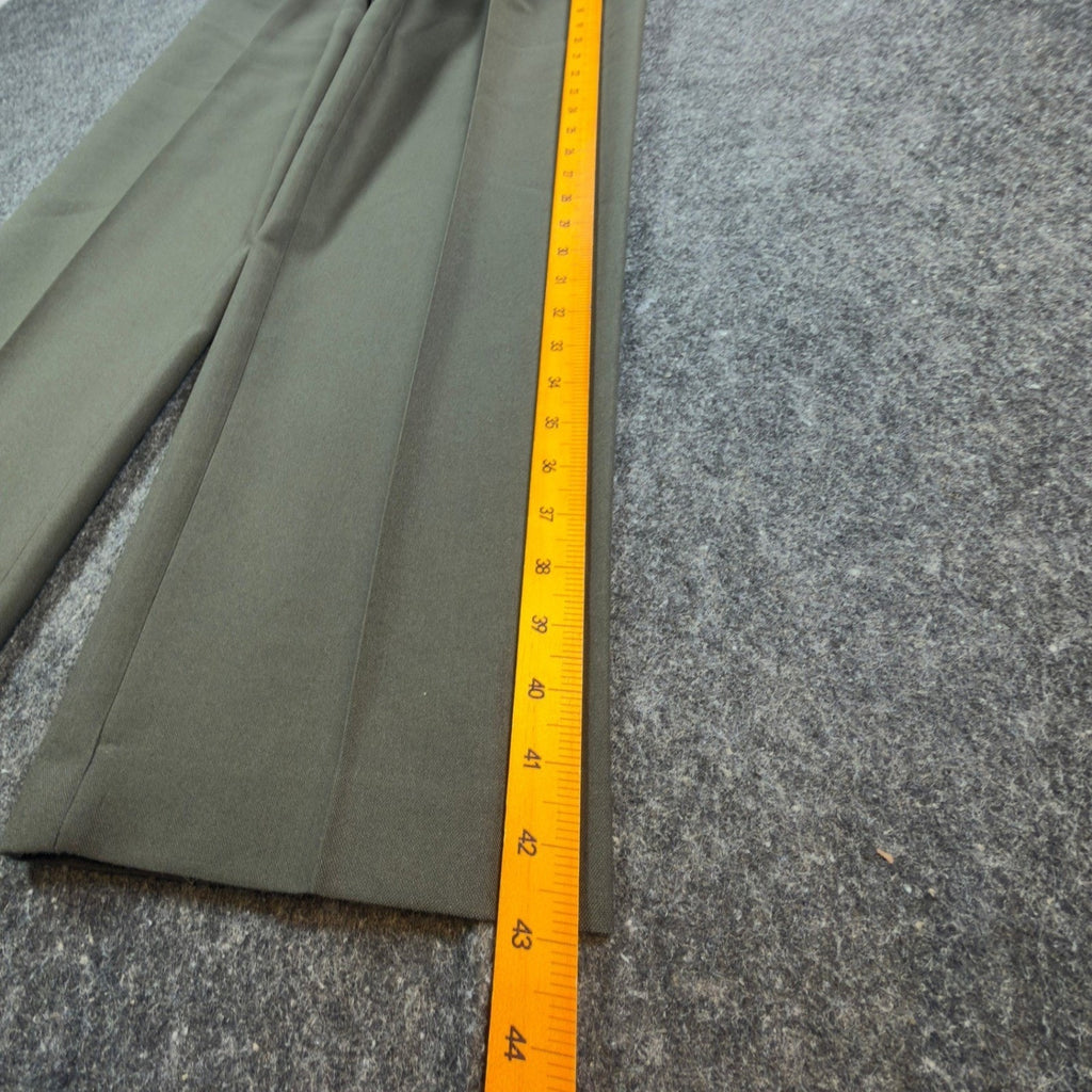 Glen Oaks Vintage 90s Dress Pants Mens 32x32 Olive Pleated Wool Blend NWT