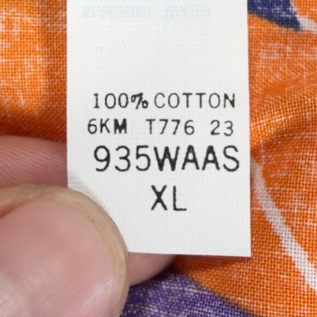 Wrangler Vintage 80s Coolers Shirt Mens XL Orange Cotton Geometric Deadstock NWT - take2supply