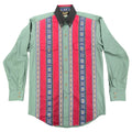 Caravan Vintage 90s Western Shirt Mens M Green Southwestern Cotton