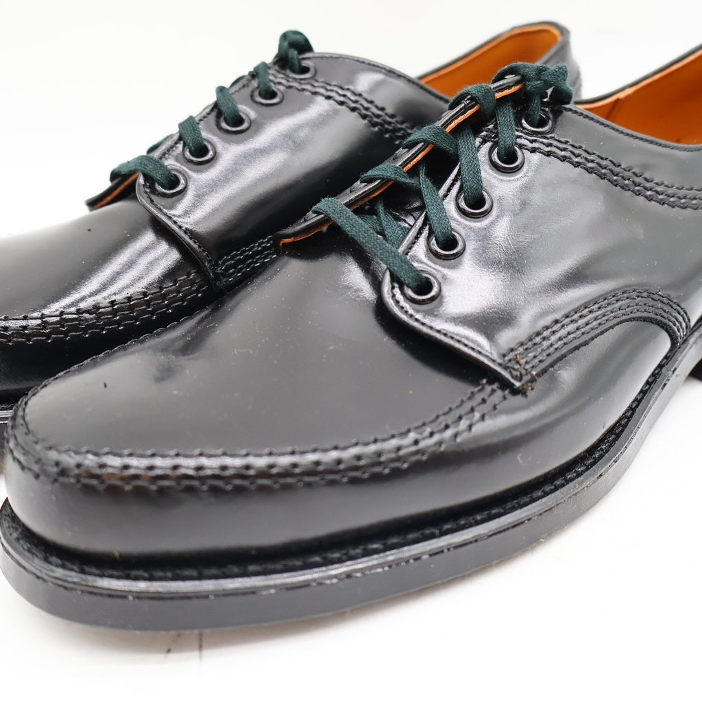 Vintage Sandy McGee 475 Black Leather Moc Toe Derby Shoes Men's 7.5D USA Deadstock