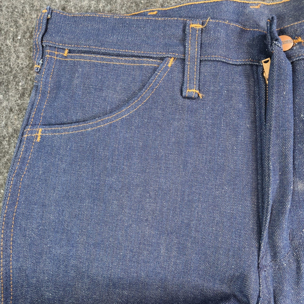 Maverick Vintage 70s Flare Jeans Mens 33x34 Blue Cotton Made in USA NOS