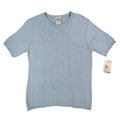 Nikki Short Sleeve Sweater Womens Small Petite Vintage 90s Dove Blue Pointelle