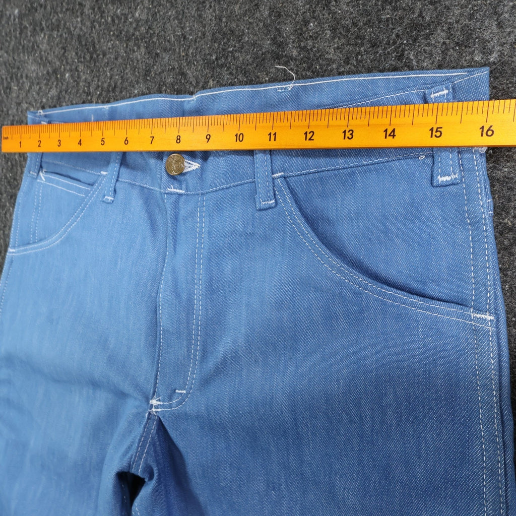 Key Vintage 70s Boot Cut Jeans Mens 32 Blue Cotton Stretch USA Made NOS NWT - take2supply