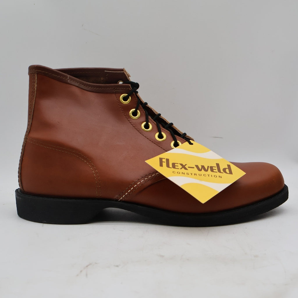 Cedar Crest Work Boots Mens 11 Vintage Deadstock Brown Leather Flex-Weld USA