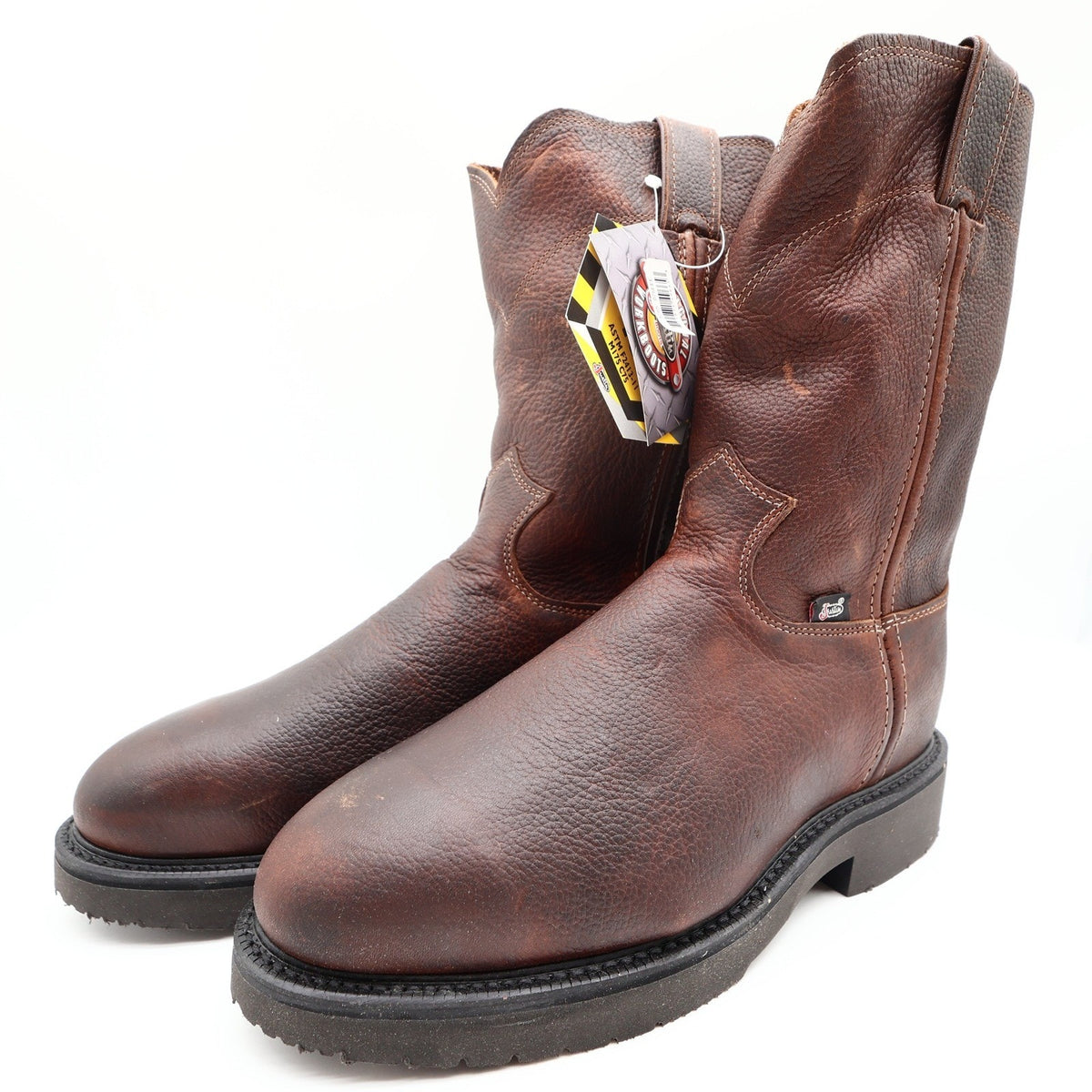 Justin Modern Steel Toe Work Boots Mens 7.5 EEE Brown Leather New In Box 4765 - take2supply