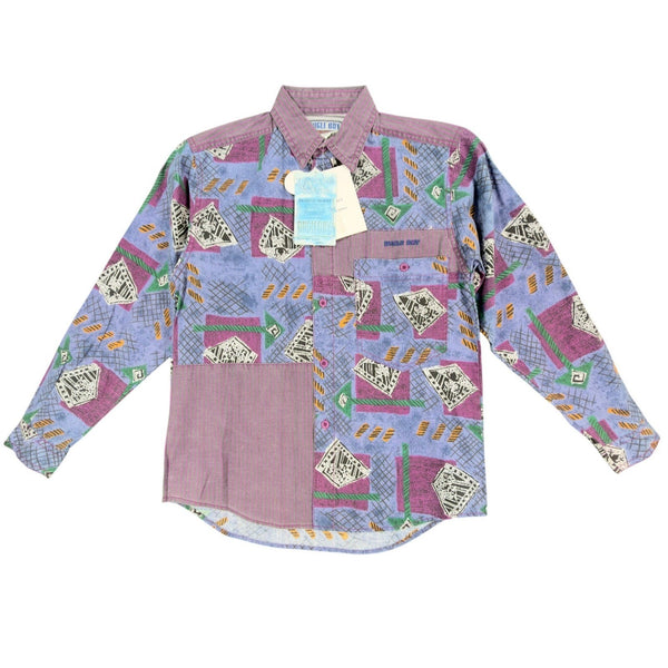 Bugle Boy Vintage 90s Shirt Boys Small 8-10 Geometric Multicolor NWT - take2supply