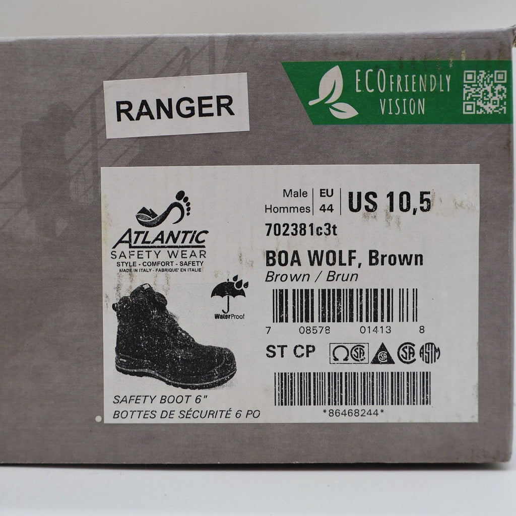 Grisport BOA Wolf Safety Boots Mens 10.5 Brown Leather Waterproof Vibram EH PR - take2supply