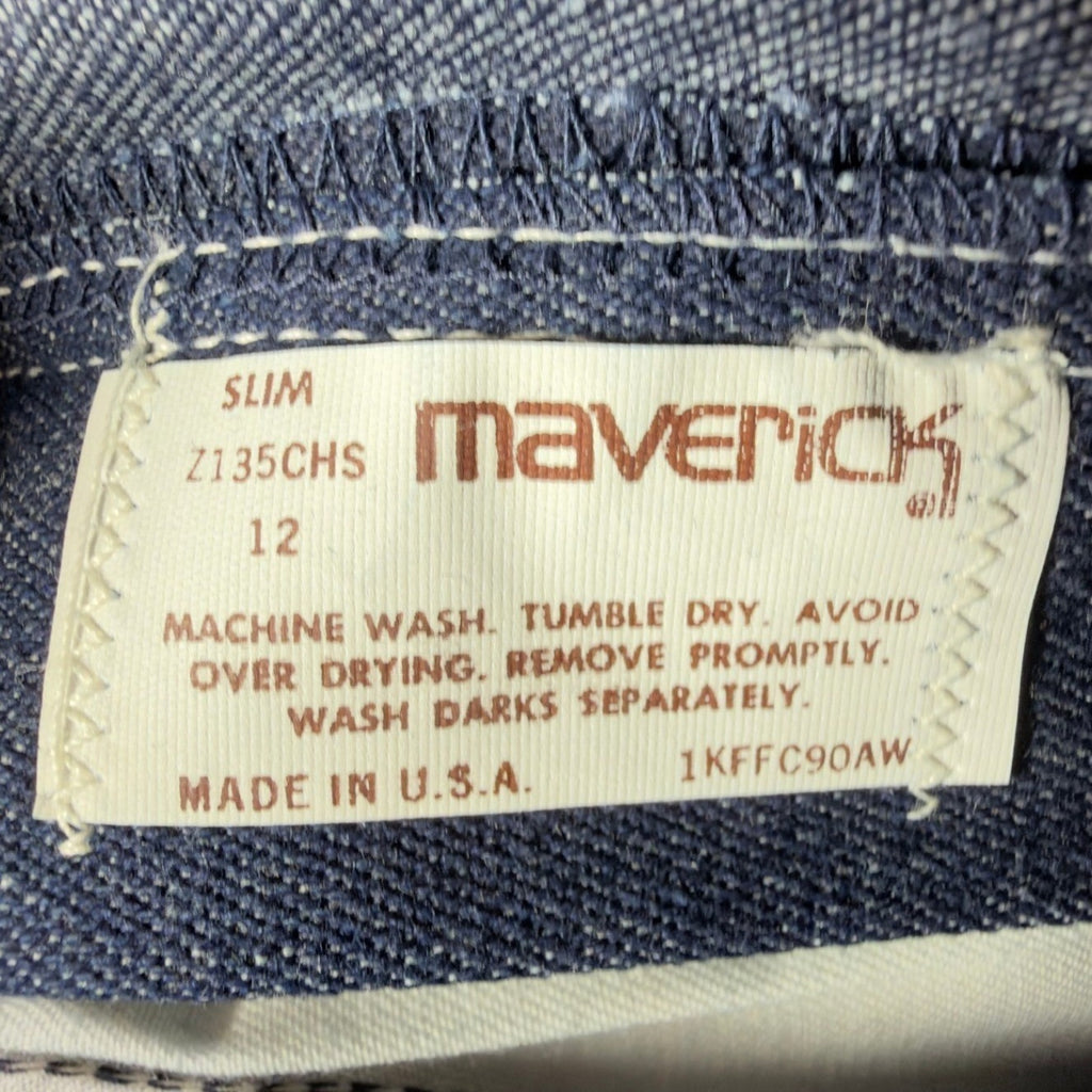 Maverick Vintage 70s Jeans Boys 12 Slim Blue Straight Leg NWT Deadstock