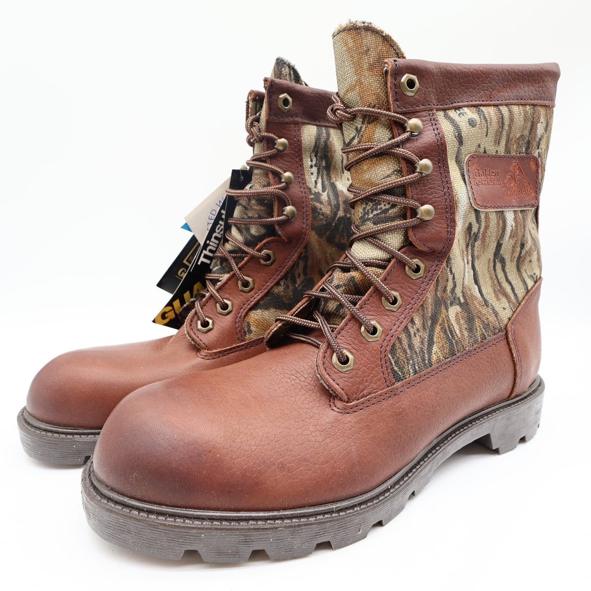 Vintage 90s Golden Retriever Camo Insulated Hunting Boots Men's 8.5 NWT