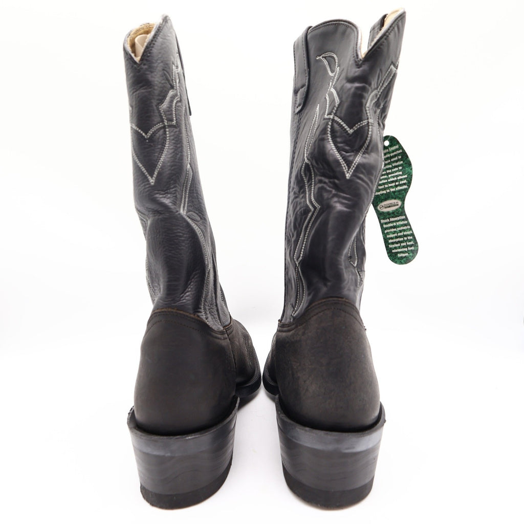 Double-H Western Cowboy Boots Mens 12EE Black Leather NWT Made in USA 3294