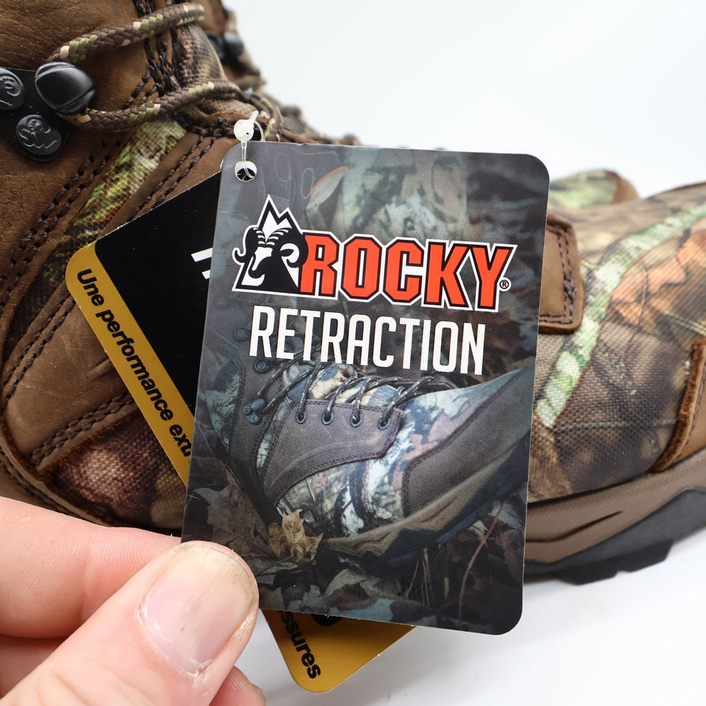 Rocky Retraction Hunting Boots Mens 11M Brown Camo Leather Waterproof New