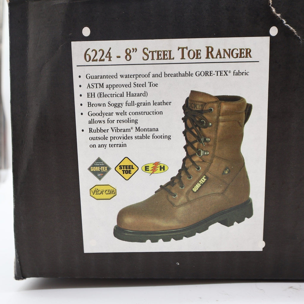Rocky 6224 Steel Toe Ranger Work Boots Mens 9.5 Brown Leather GORE-TEX NIB