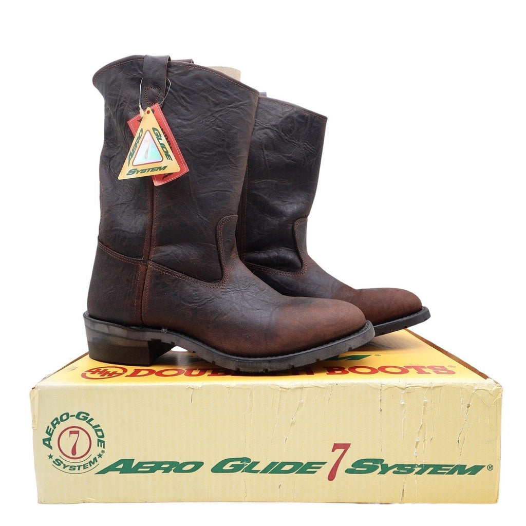 Double-H Vintage 90s Western Boots Mens 11.5D USA Leather Work 2520 Aero Glide