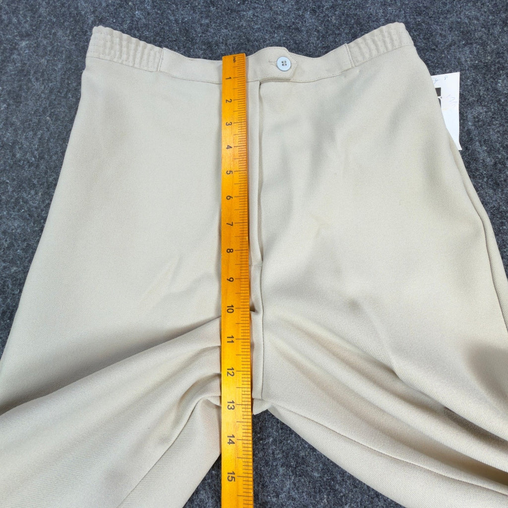 Donnkenny Pants Womens 8 Vintage 80s Beige Polyester Stretch Straight Leg NWT