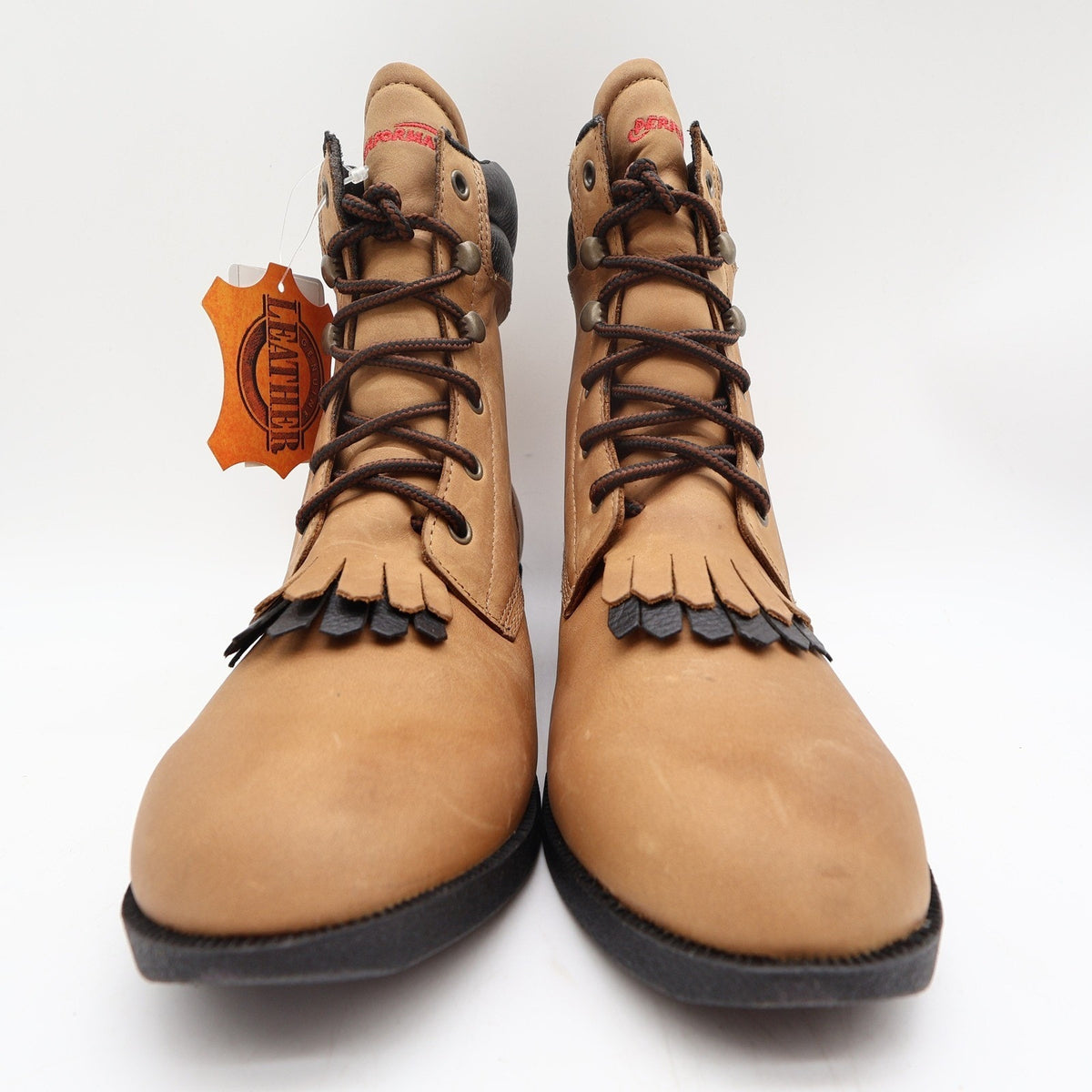 Laredo 551 Kiltie Lace-Up Western Boots Women's 9 Tan Leather NWT Deadstock