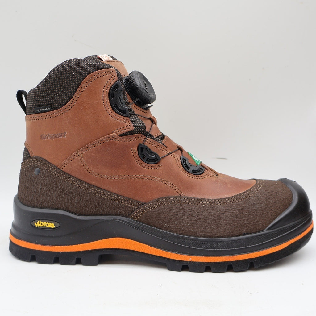 Grisport BOA Wolf Safety Boots Mens 9 Brown Leather Waterproof Vibram EH PR 6in