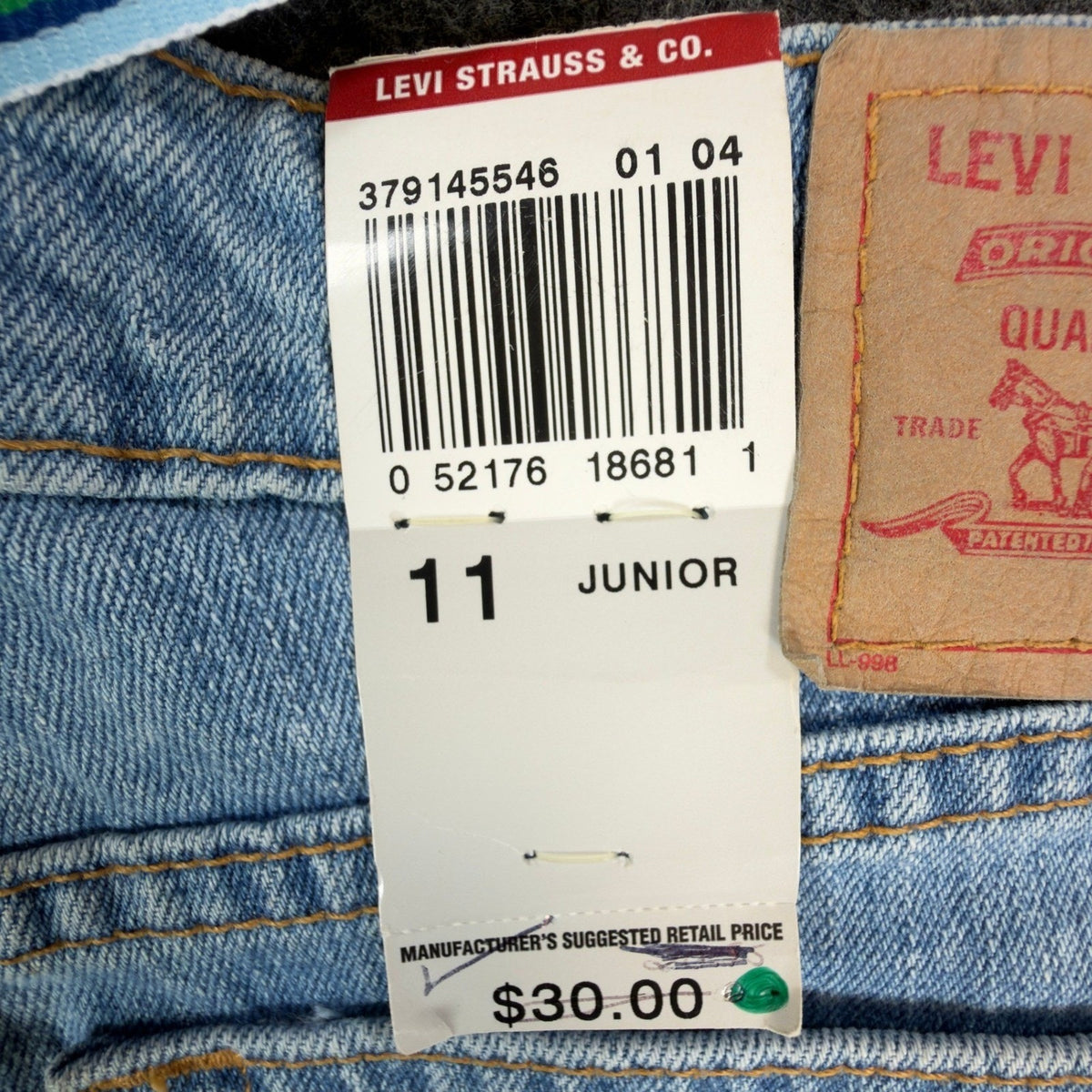 Levi's Y2K Superlow Stretch Shorts Junior 11 Blue Cotton Denim NWT C359