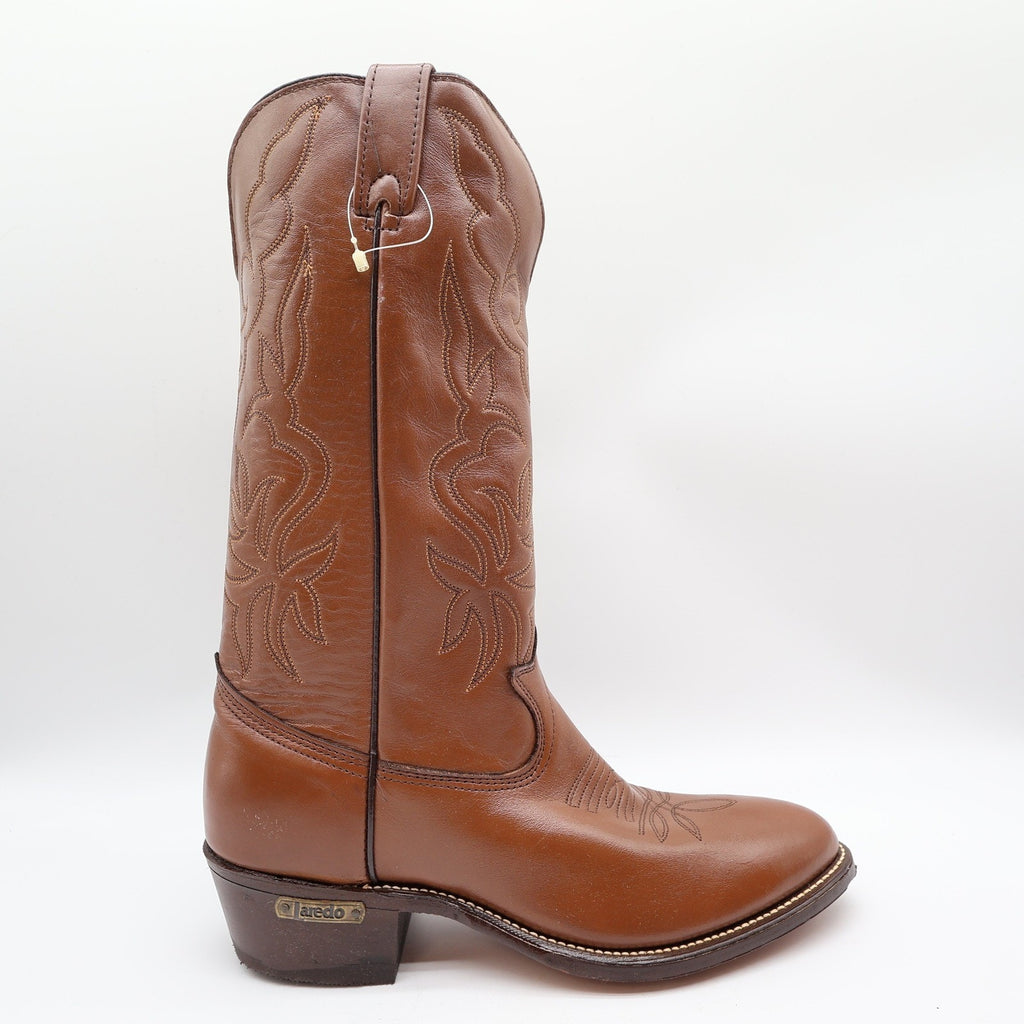 Laredo Vintage Cowboy Boots Mens 9 D Brown Leather NWT Deadstock Made in USA