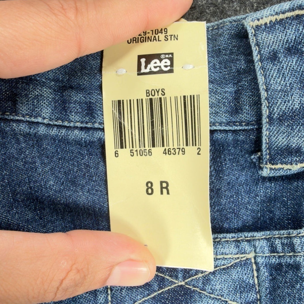Lee Pipes 90s Cargo Denim Shorts Boys 8R Blue Cotton NWT Vintage Deadstock