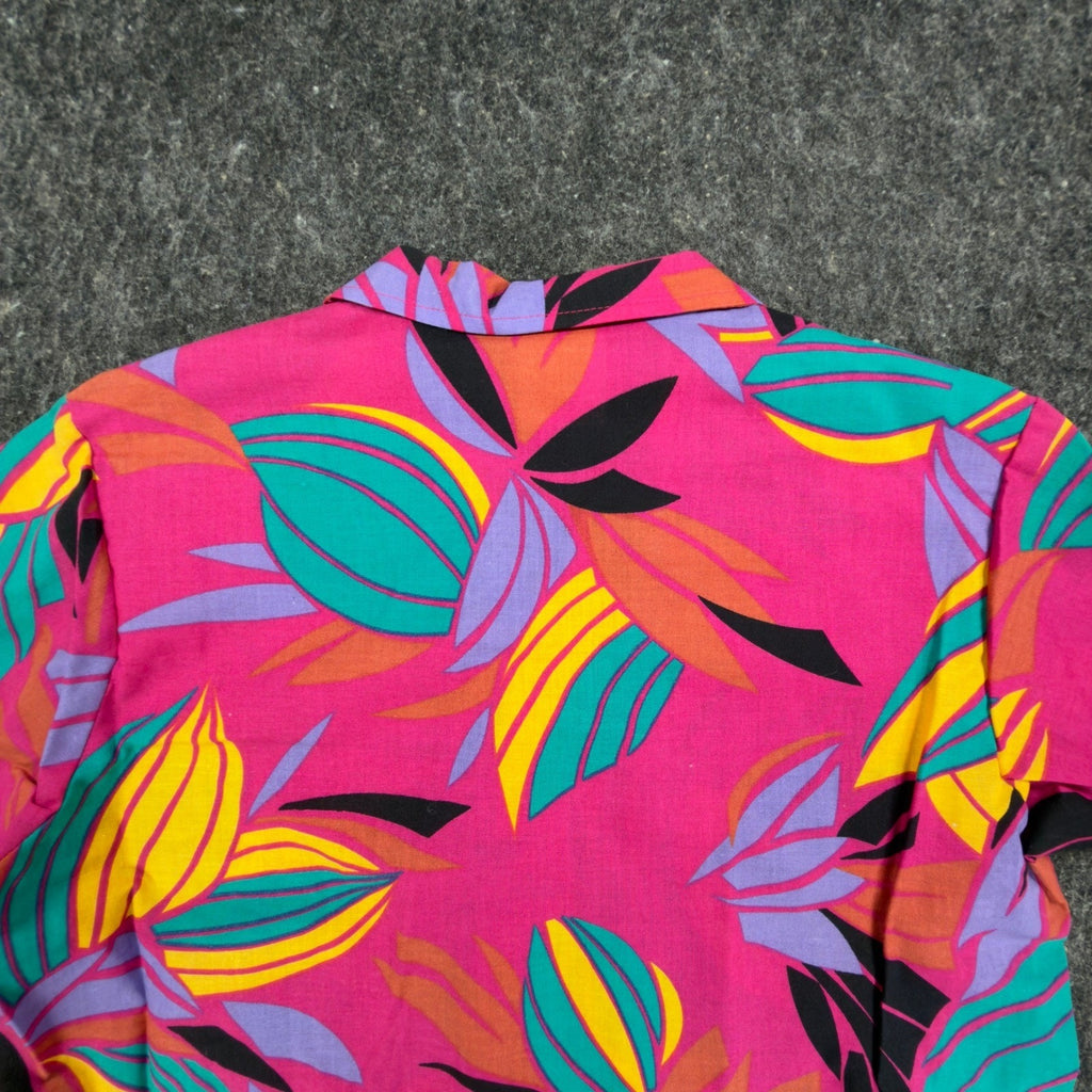 Wrangler Vintage 90s Hawaiian Shirt Mens Large Pink Cotton NWT Deadstock USA - take2supply