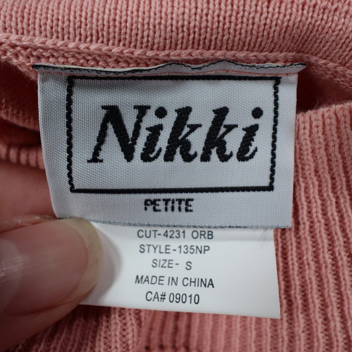 Nikki Petite Short Sleeve Mock Neck Sweater Small Pink Cotton Blend NWT C1004