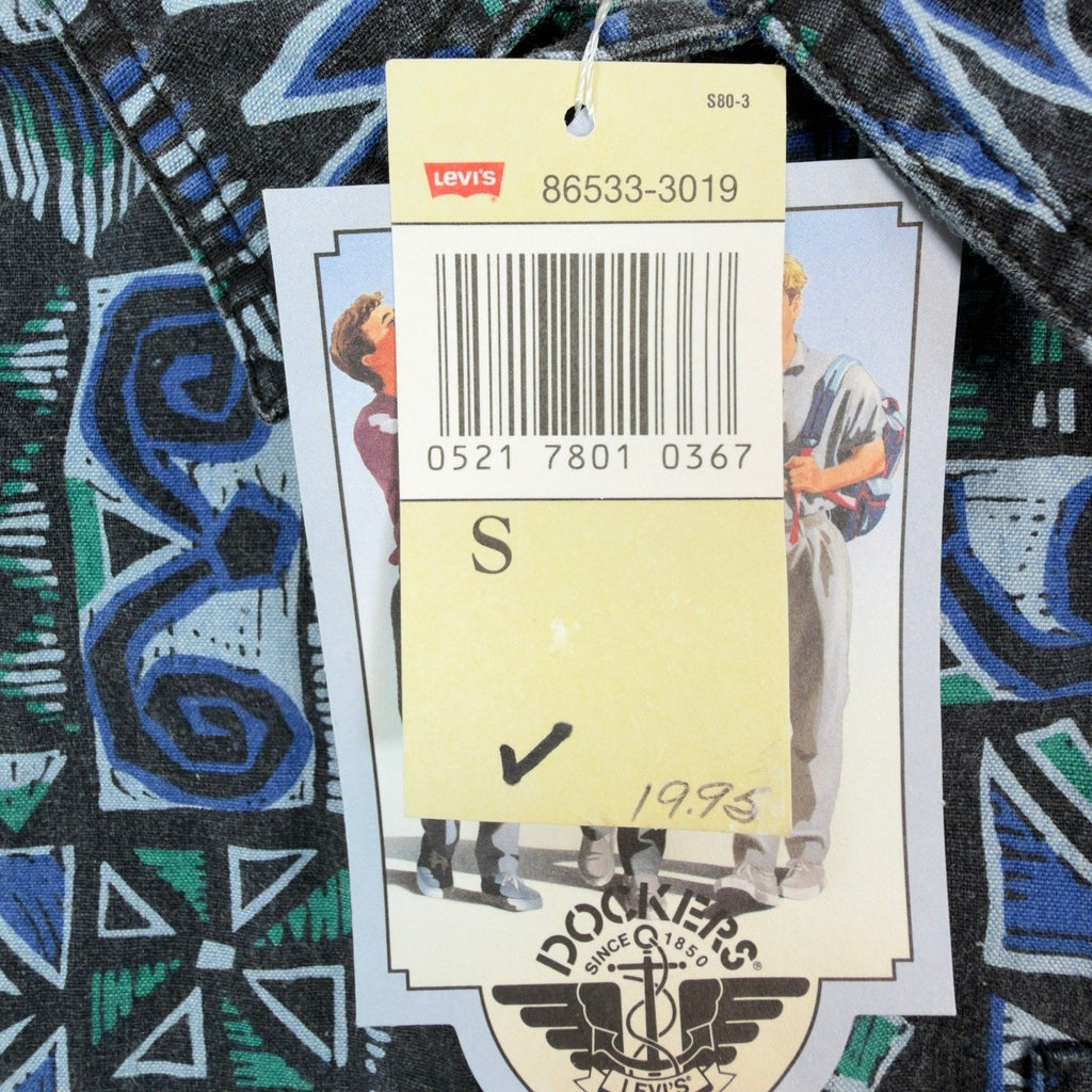 Dockers Vintage 90s Shirt Boys Small 8-10 Geometric Aztec NWT Deadstock