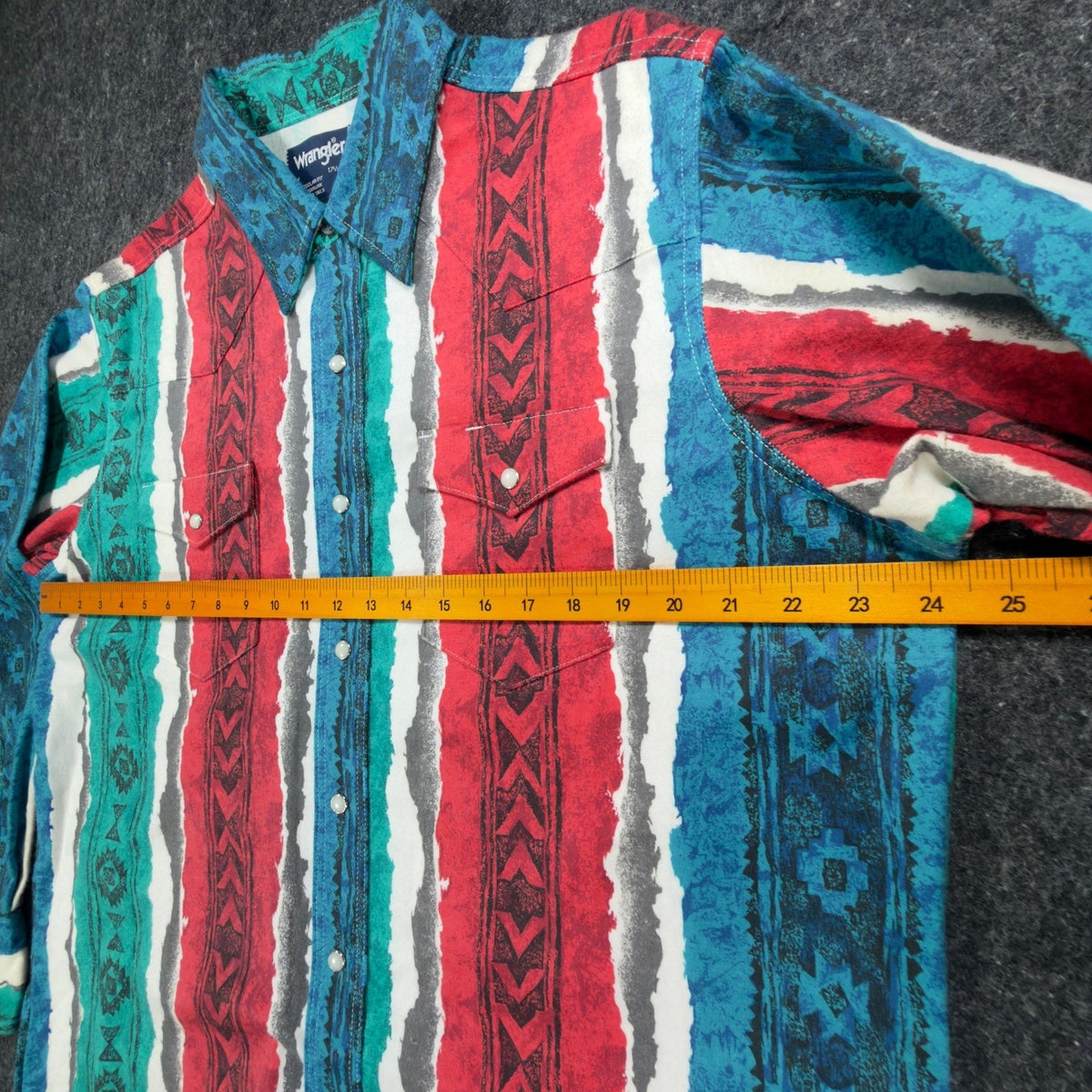 Wrangler Vintage 90s Western Shirt Mens 17.5 Multi Cotton Pearl Snap New
