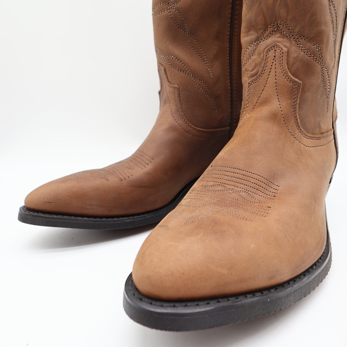 Laredo 28-1805 Tan Leather Western Cowboy Boots Men's 11 EE Wide USA Made NWT