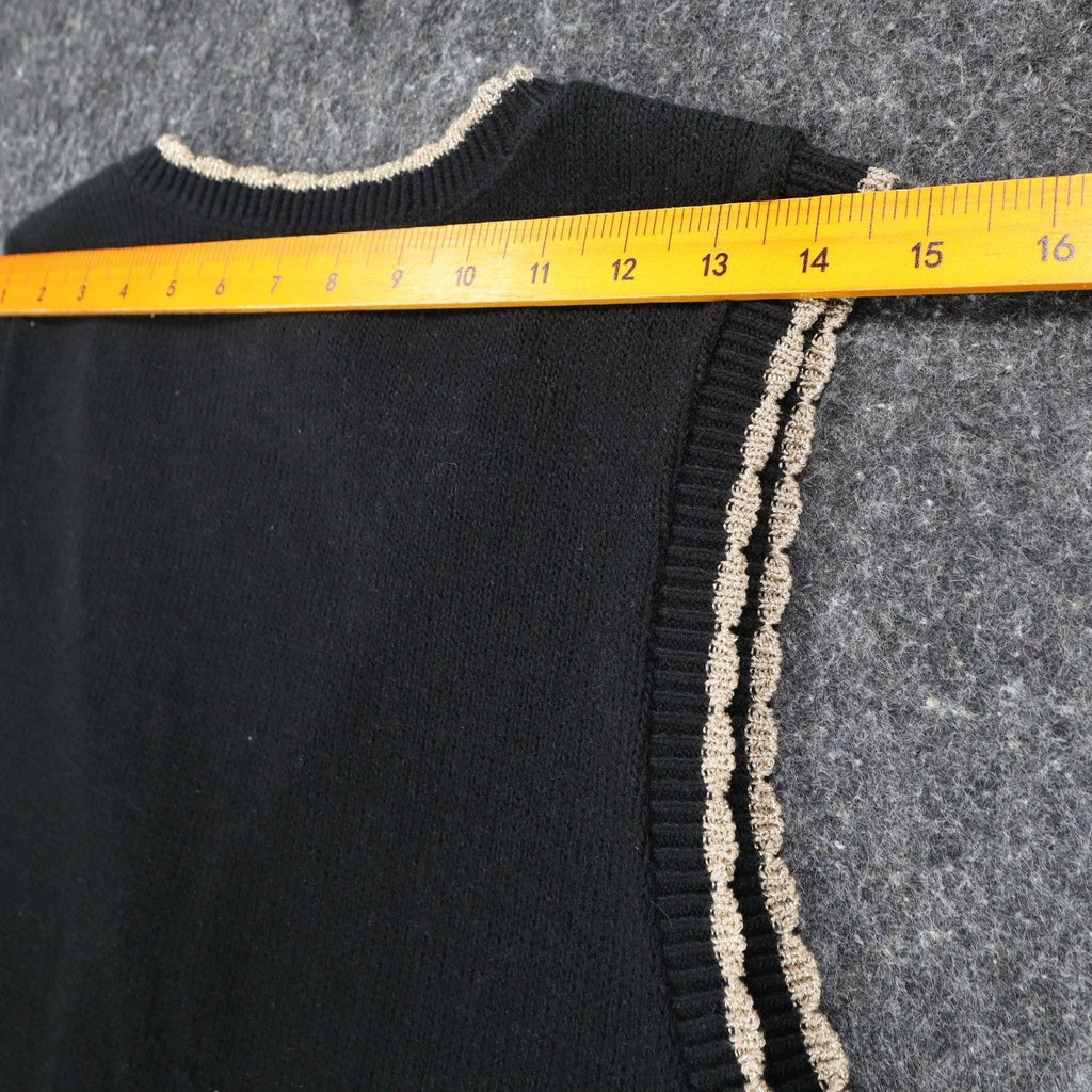 Southern Lady Angel Sweater Vest Womens Small Vintage 90s Black Metallic USA NWT