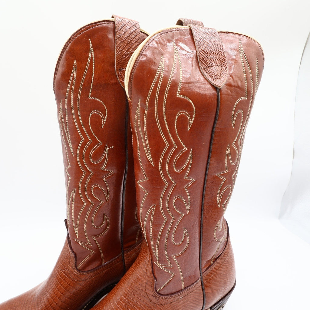 Laredo Vintage 900 Western Boots Women 10 B Brown Lizard Print NWT Deadstock - take2supply