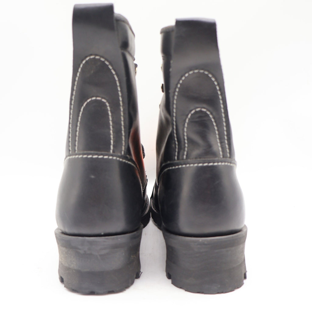 Walker Shoes Steel Toe Work Boots Mens 9.5 EEE Vintage 80s Black Leather 1031