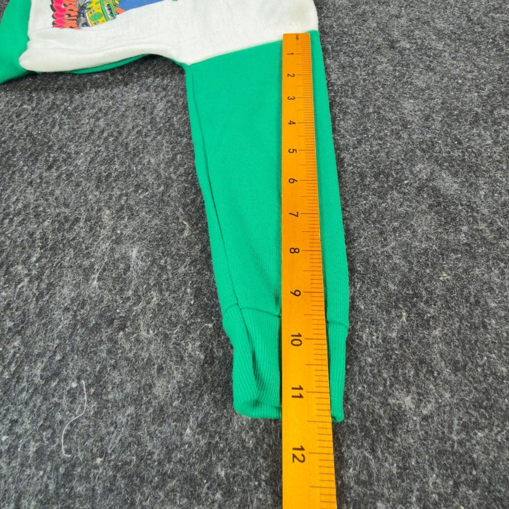Vintage 80s TMNT Sweatshirt Kids Small 4 Green Raglan Made in USA 1989