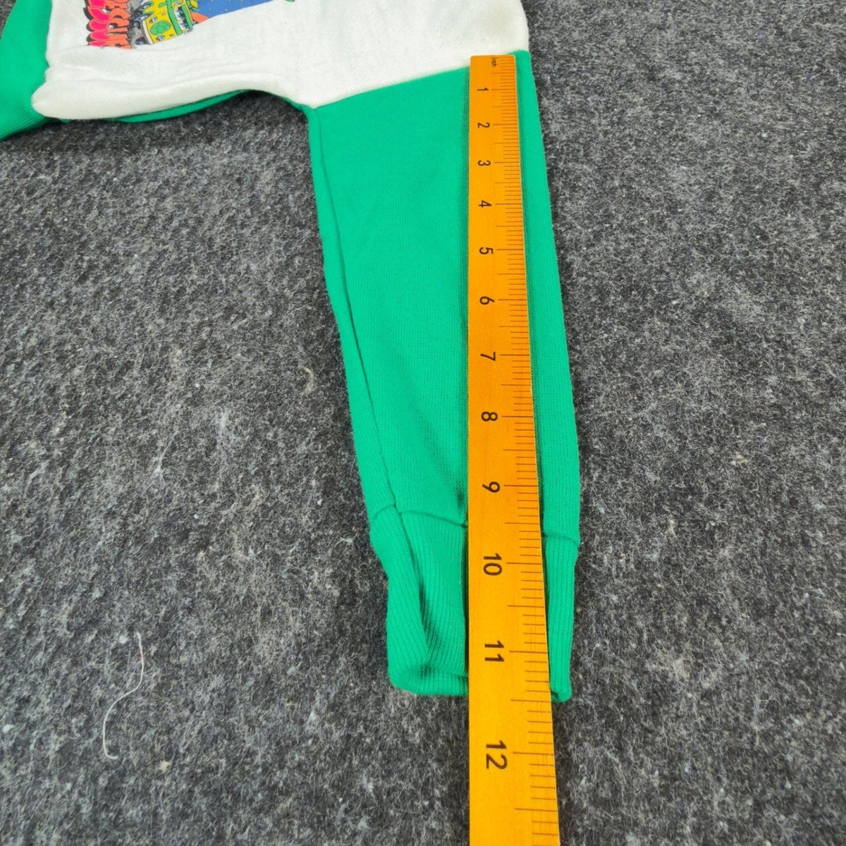 Vintage 80s TMNT Sweatshirt Kids Small 4 Green Raglan Made in USA 1989