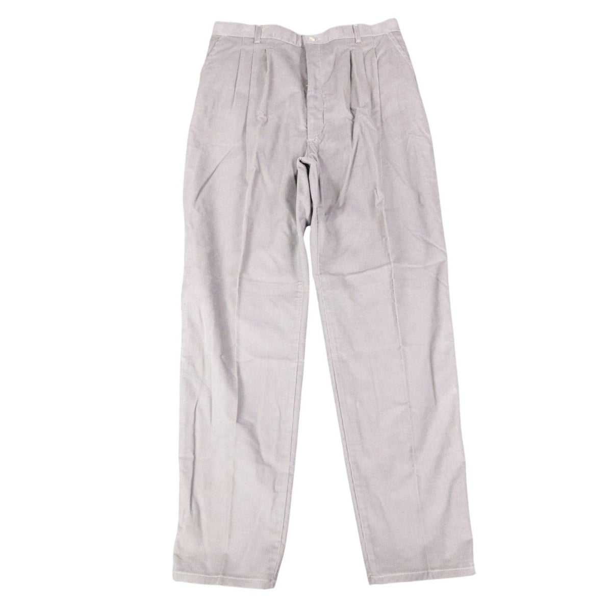 Lee Casuals Triple Pleat Pants Misses 18 Vintage Gray Corduroy Tapered USA NWT - take2supply