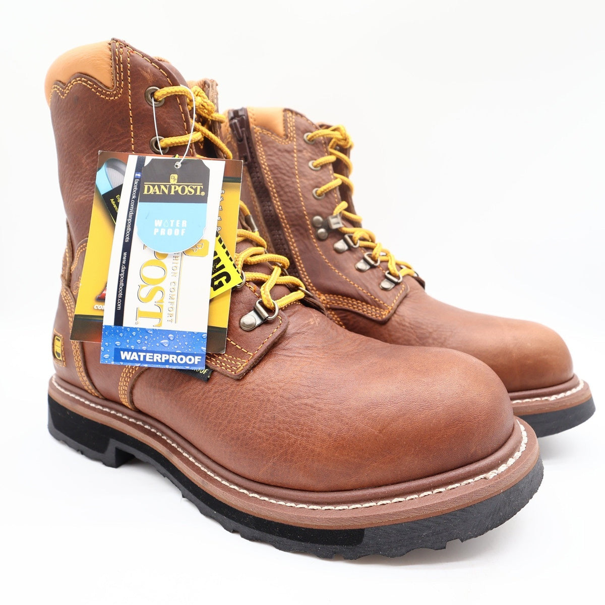 Dan Post Modern Waterproof Work Boots Mens 10.5 D Brown Leather NWT - take2supply