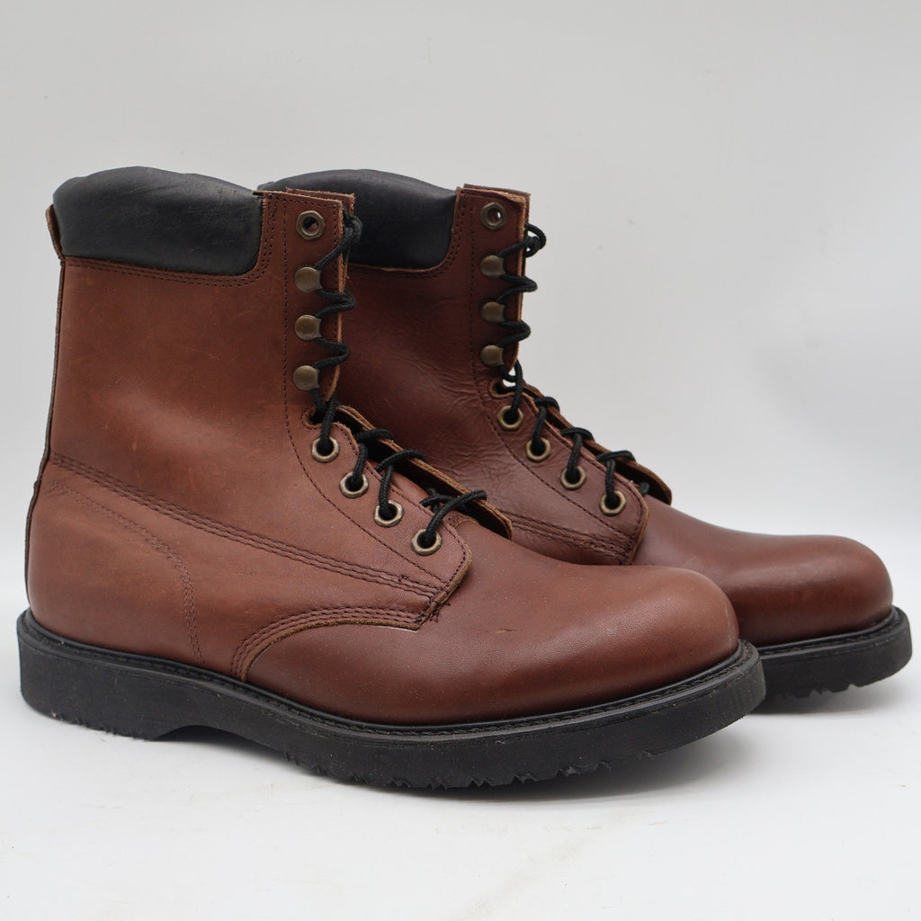 Carolina Work Boots Mens 11 D Vintage Brown Leather Made in USA Stock 895 Y2K