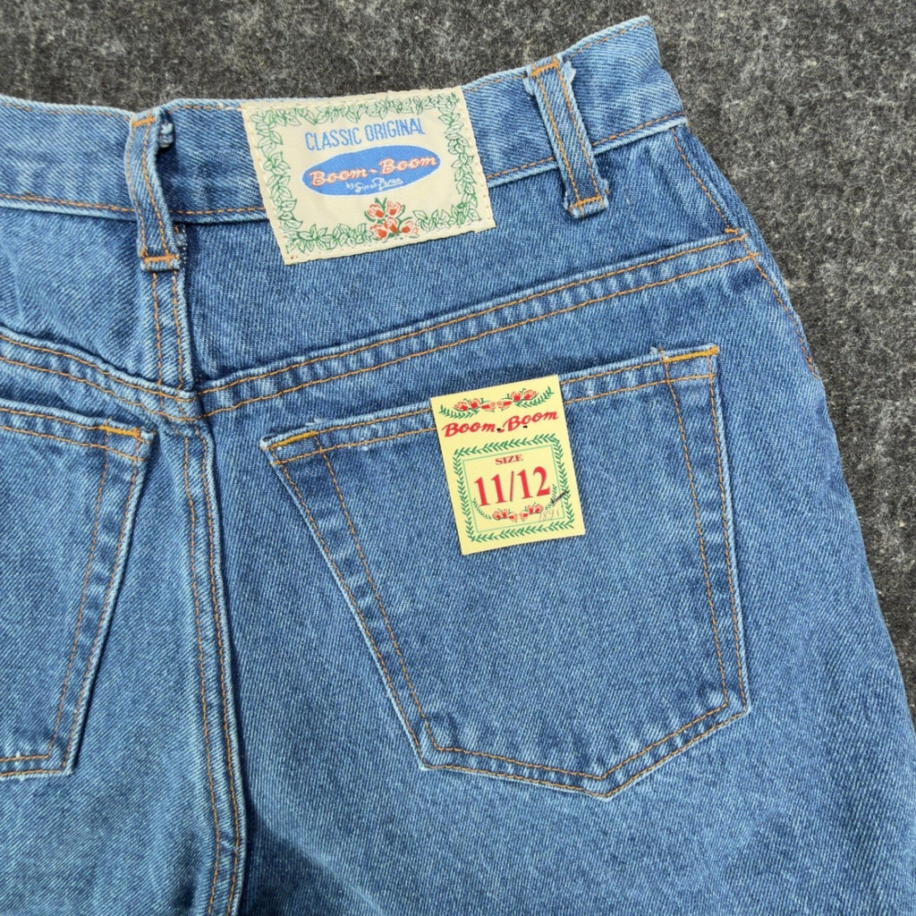 Boom Boom Vintage 90s Denim Shorts Womens 11/12 Blue Cotton NWT Made in USA - take2supply