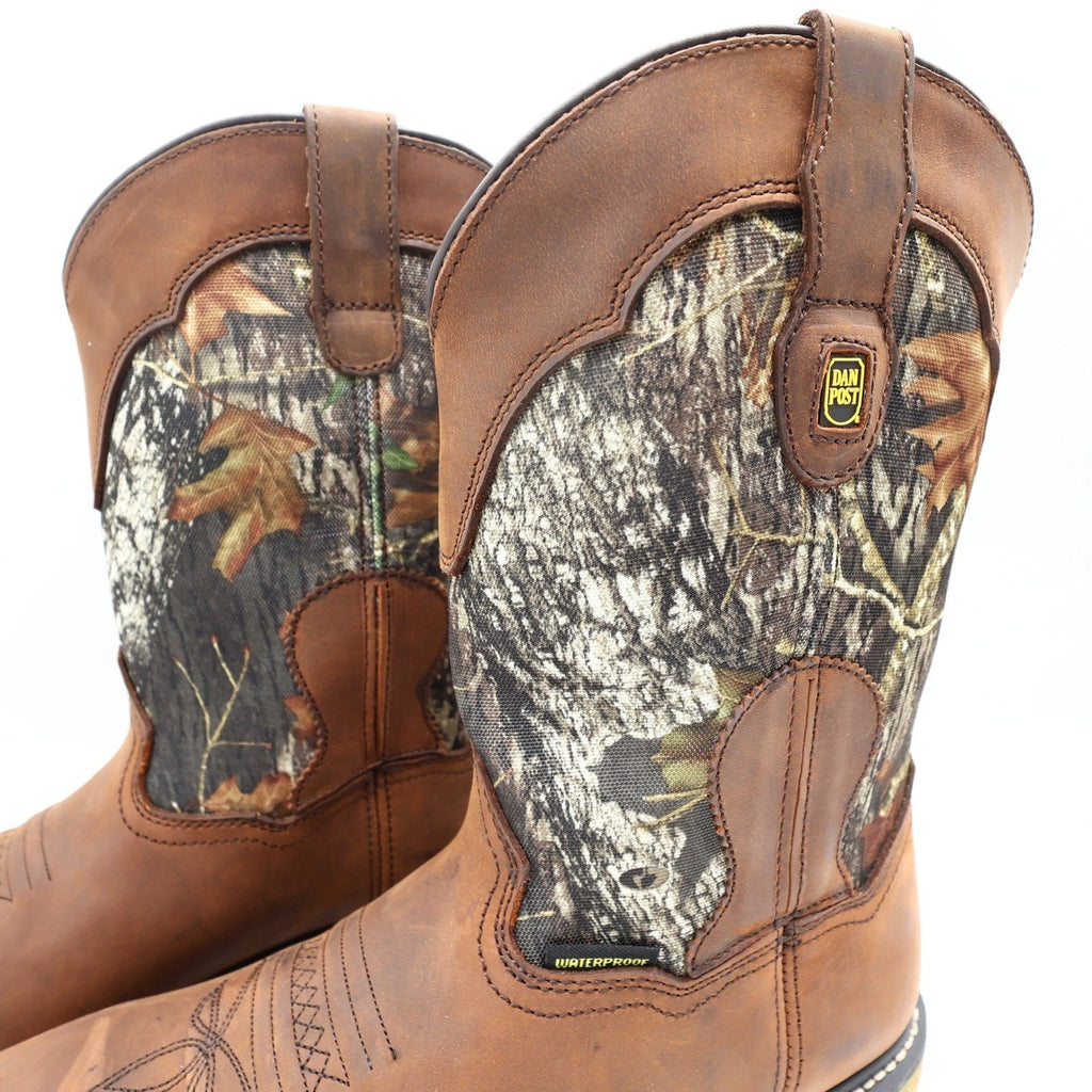 Dan Post Camo Waterproof Western Work Boots Men 11 D Brown Leather NWT Box
