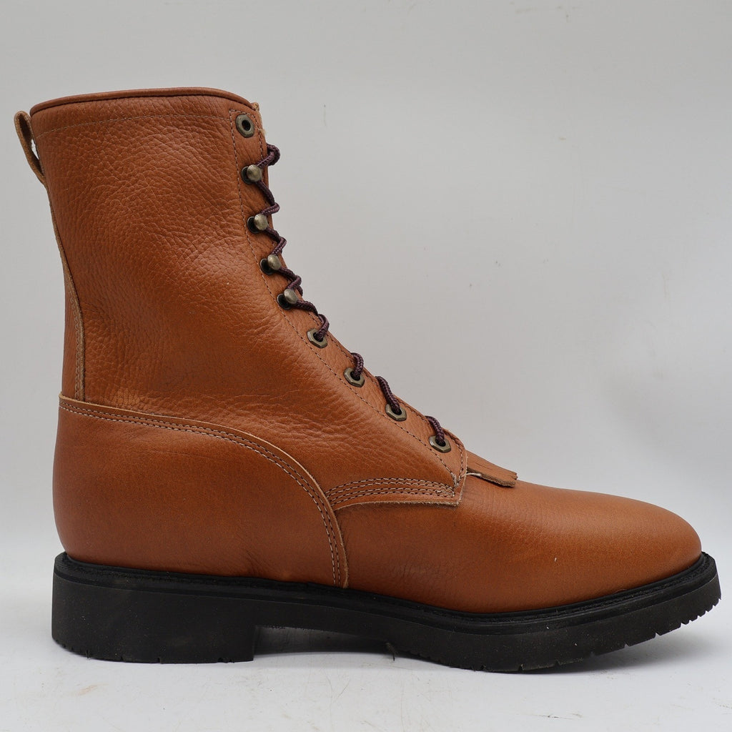 Justin Work Boots Mens 12 EE 8" Copper Caprice Leather USA Made 762 New