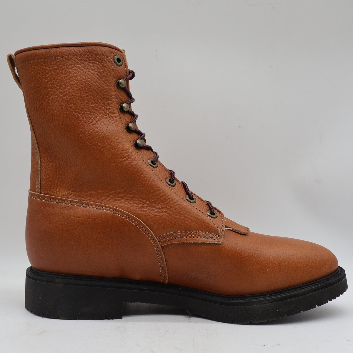 Justin Work Boots Mens 12 EE 8" Copper Caprice Leather USA Made 762 New
