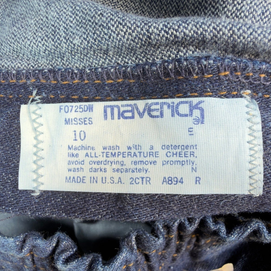 Lady Maverick Vintage 70s Jeans Womens 10 Blue High Waist Wide Leg Deadstock NOS