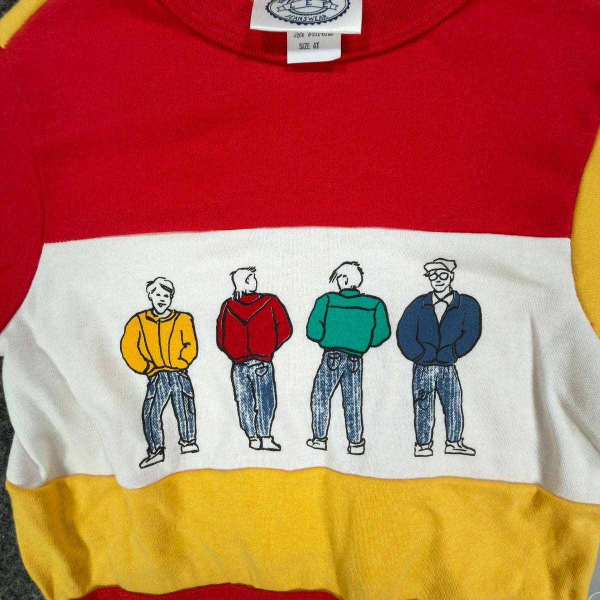 Lee Vintage 90s Colorblock Graphic Shirt Toddler 4T Yellow Cotton NWT - take2supply