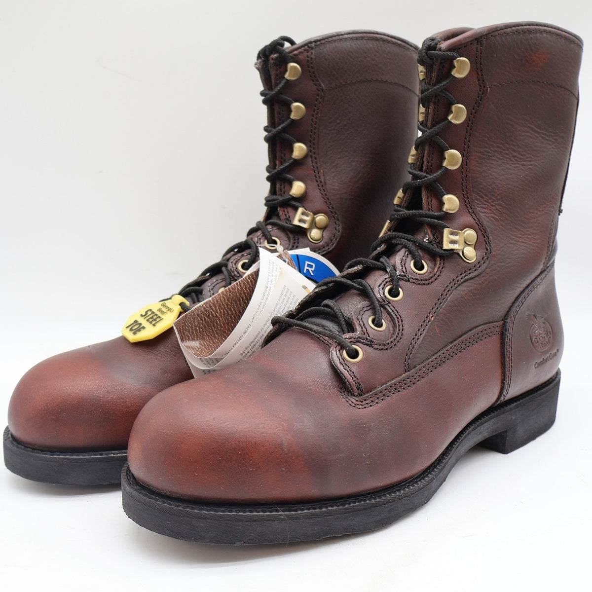 Georgia Boot Carbo-Tec 8 Work Boots Mens 11 Brown Leather Steel Safety Toe G8945