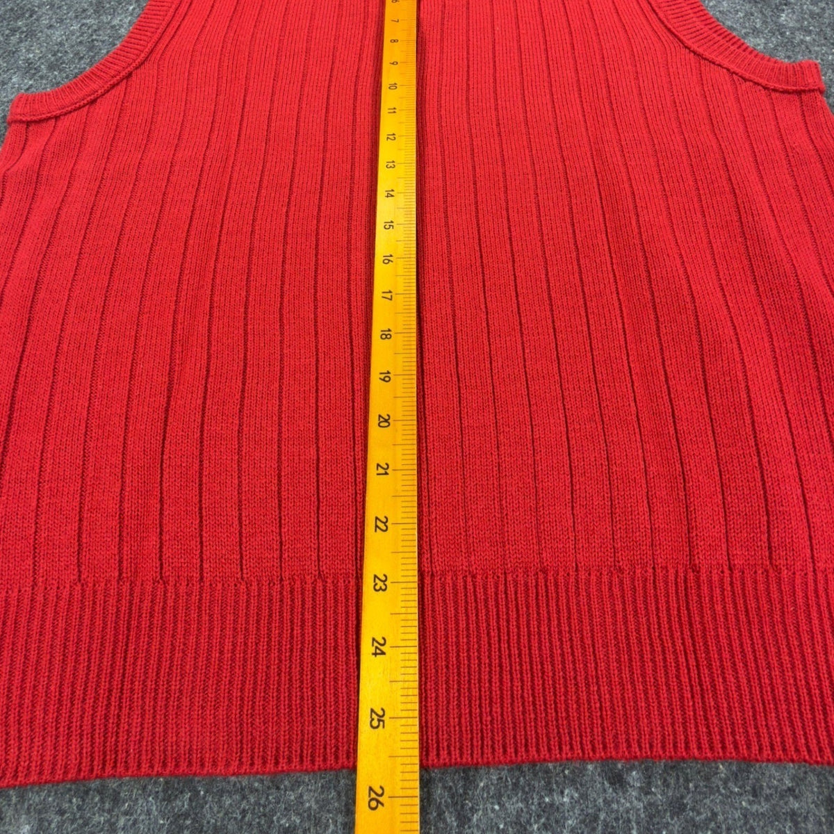 D'Avila Vintage Sweater Vest Mens XL Red Acrylic V-Neck Ribbed Knit NWT - take2supply
