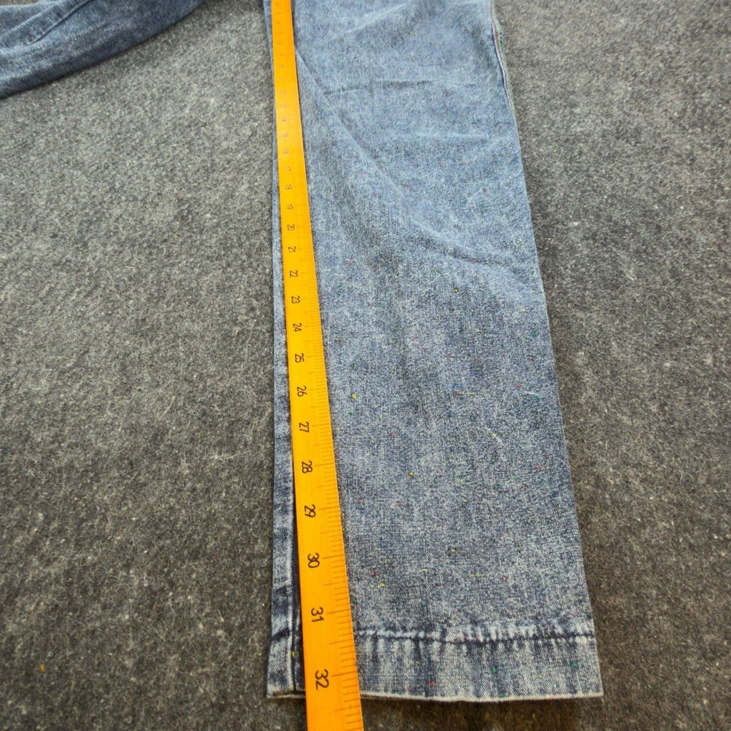 Lee Baggy Rider Jeans Junior 7 Vintage 90s Confetti Ice Acid Wash Pink Belt USA