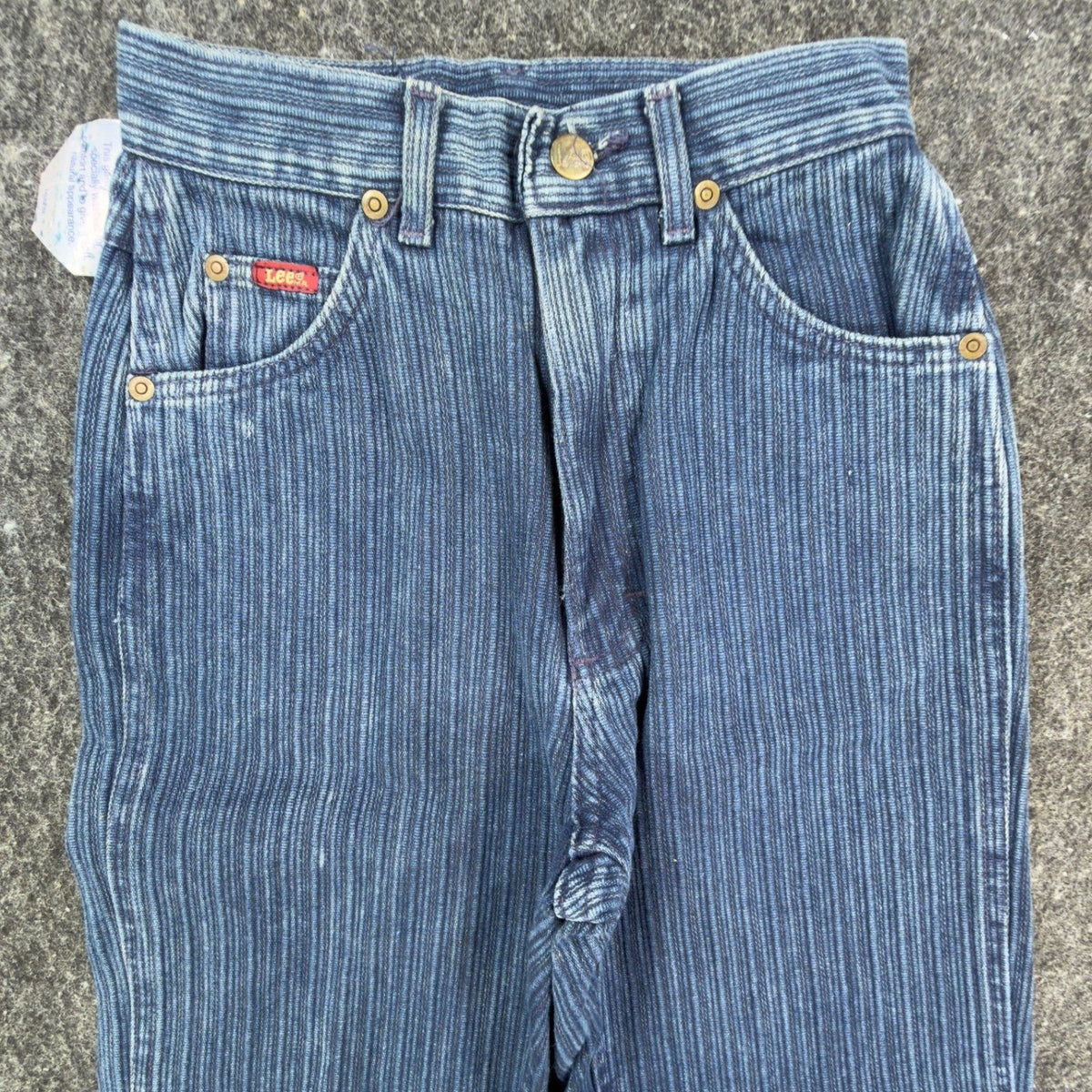 Lee Vintage 80s Pinstripe Jeans Juniors 3 Blue Cotton USA NWT Deadstock