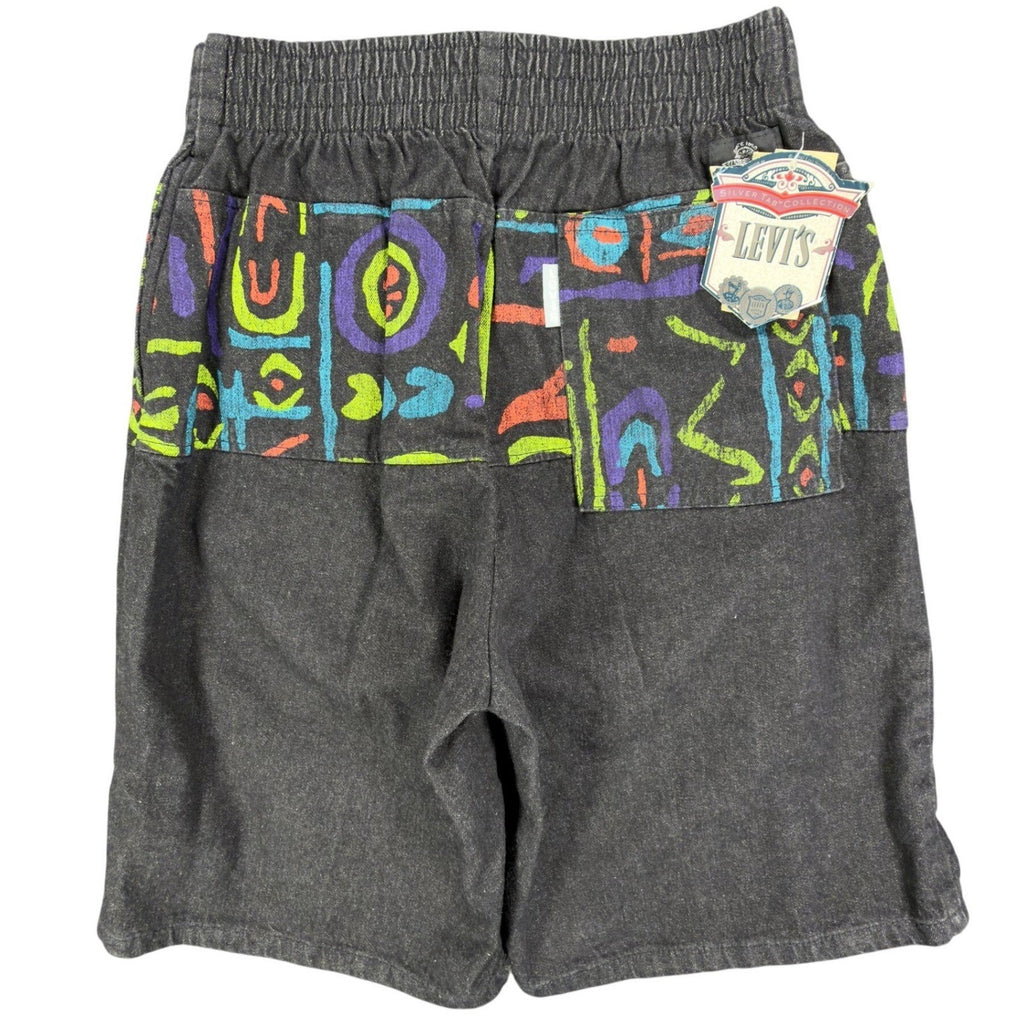 Levis Vintage 90s SilverTab Shorts Mens Small Black Abstract Print NWT Deadstock - take2supply